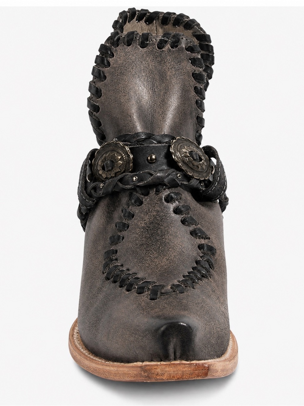 Freebird Whimsical Black Distressed Leather Western Booties Size 7 New With Box